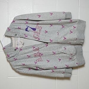 American Eagle 90's 3/4 Sleeve Zip-up Soft Fleece Lined Hoodie Sweatshirt Large